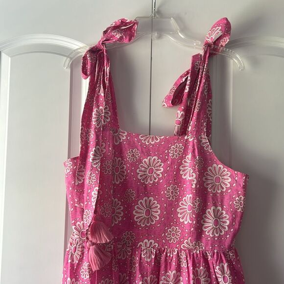Mille Kiara Pink Daisy Tiered Floral Mini Dress Size Medium NWOT - Picture 2 of 6